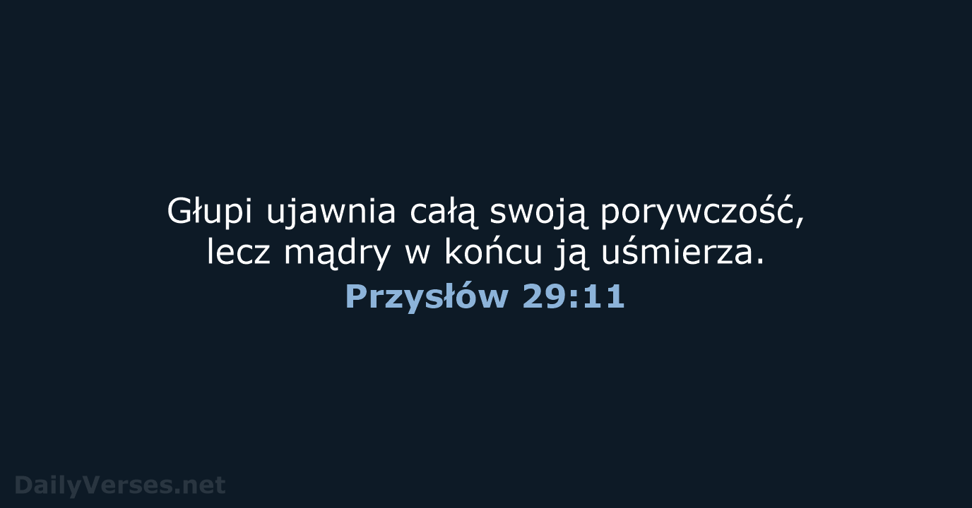 Przysłów 29:11 - BW1975