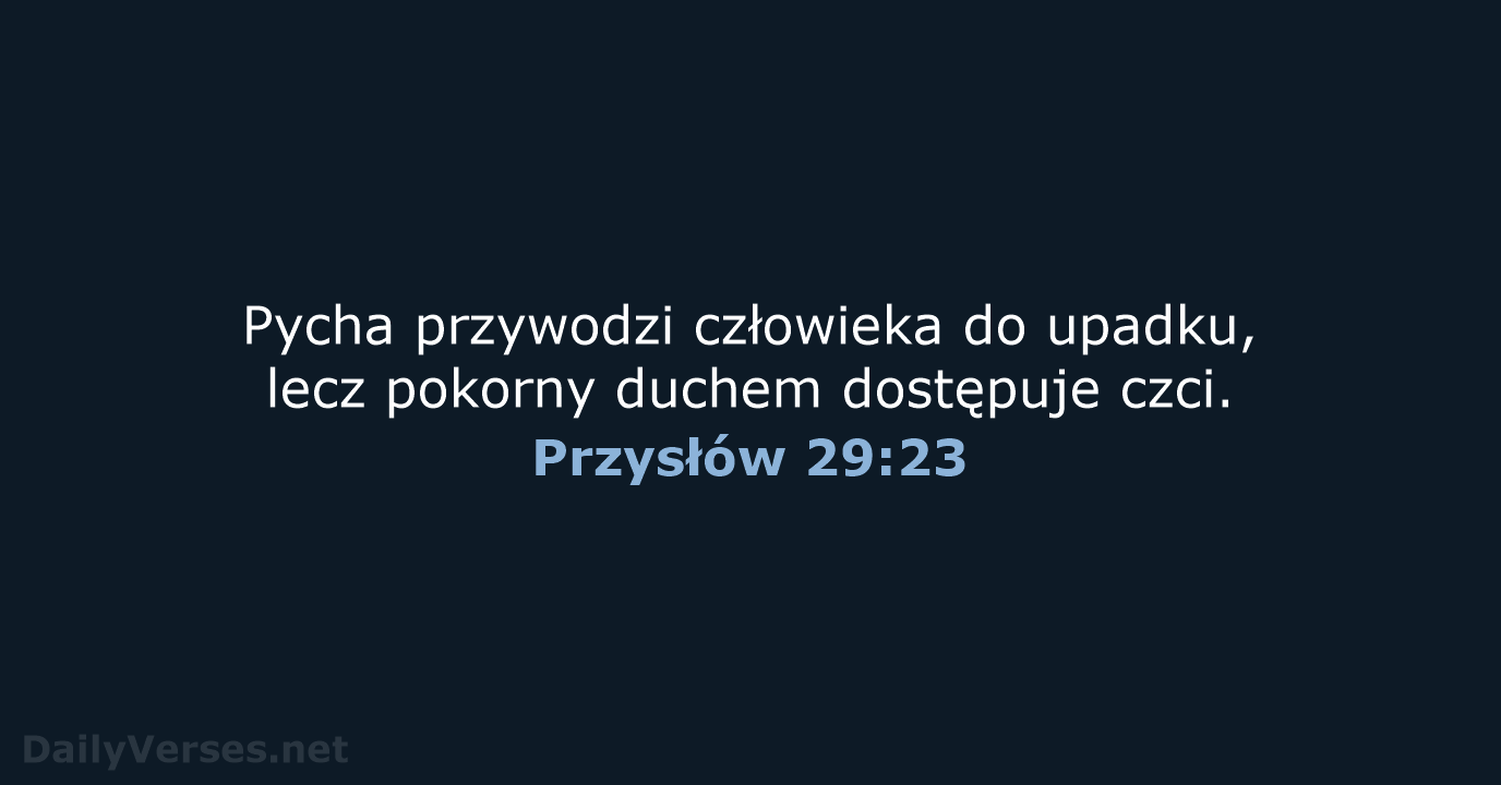 Przysłów 29:23 - BW1975