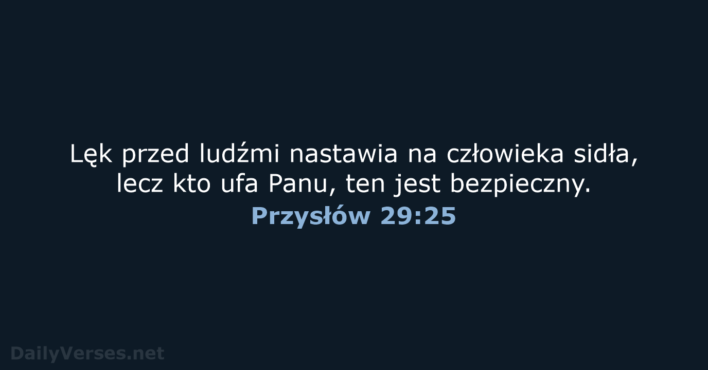 Przysłów 29:25 - BW1975