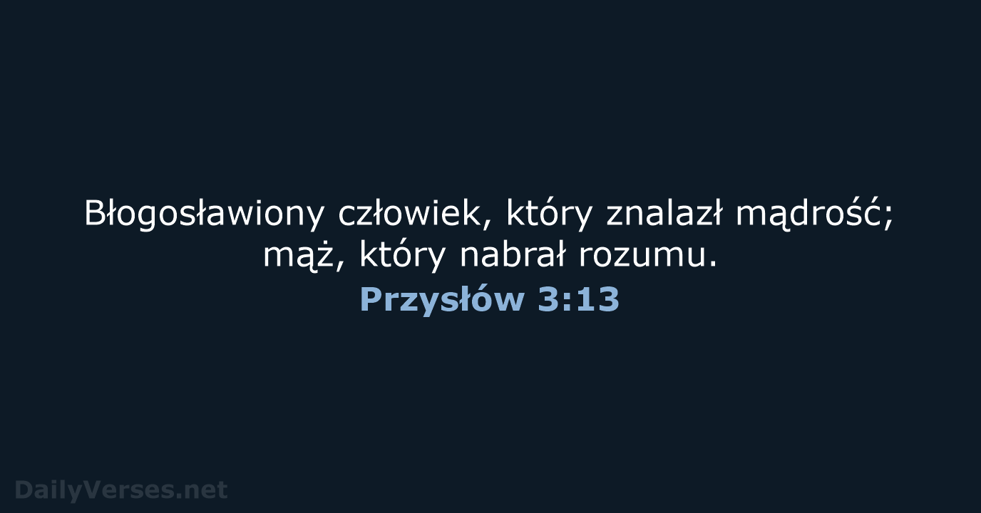 Przysłów 3:13 - BW1975