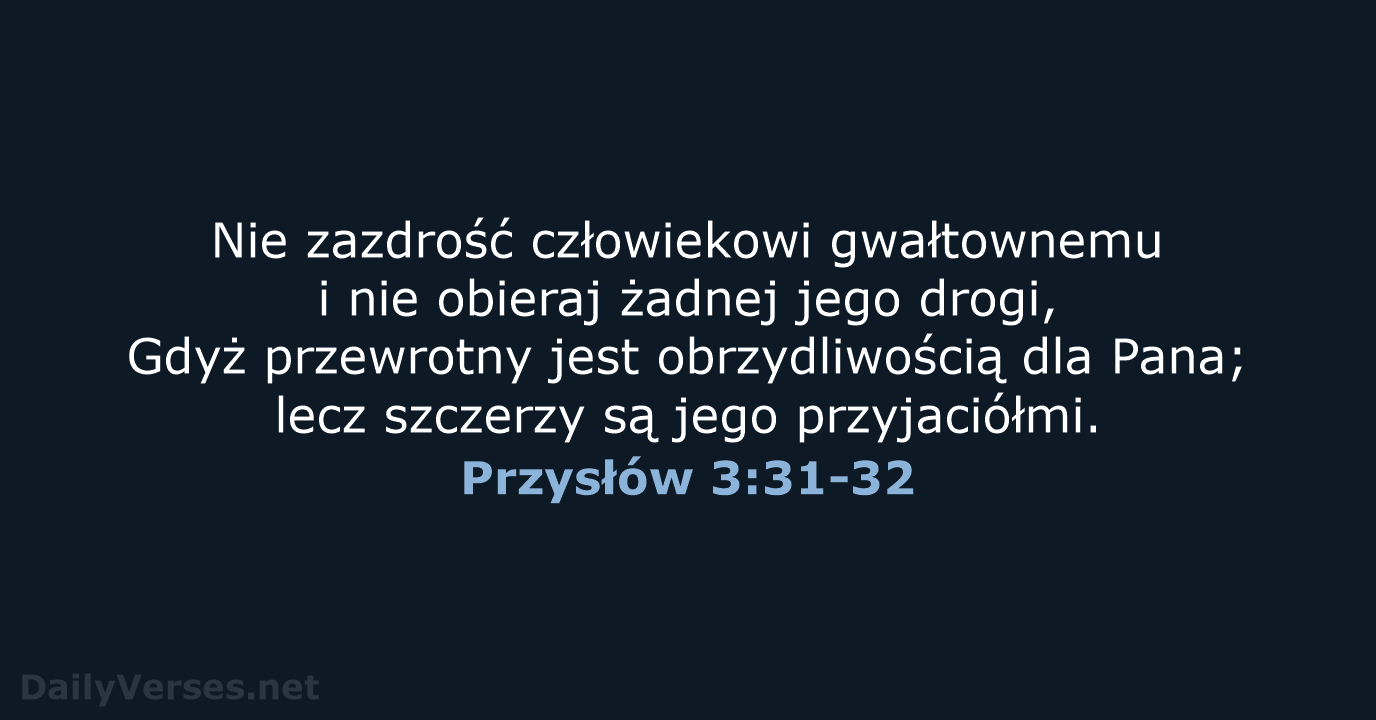 Przysłów 3:31-32 - BW1975