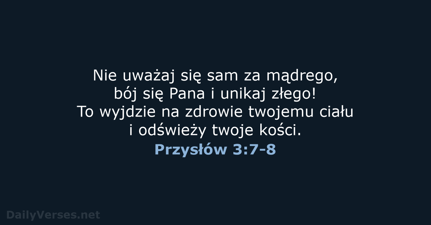 Przysłów 3:7-8 - BW1975