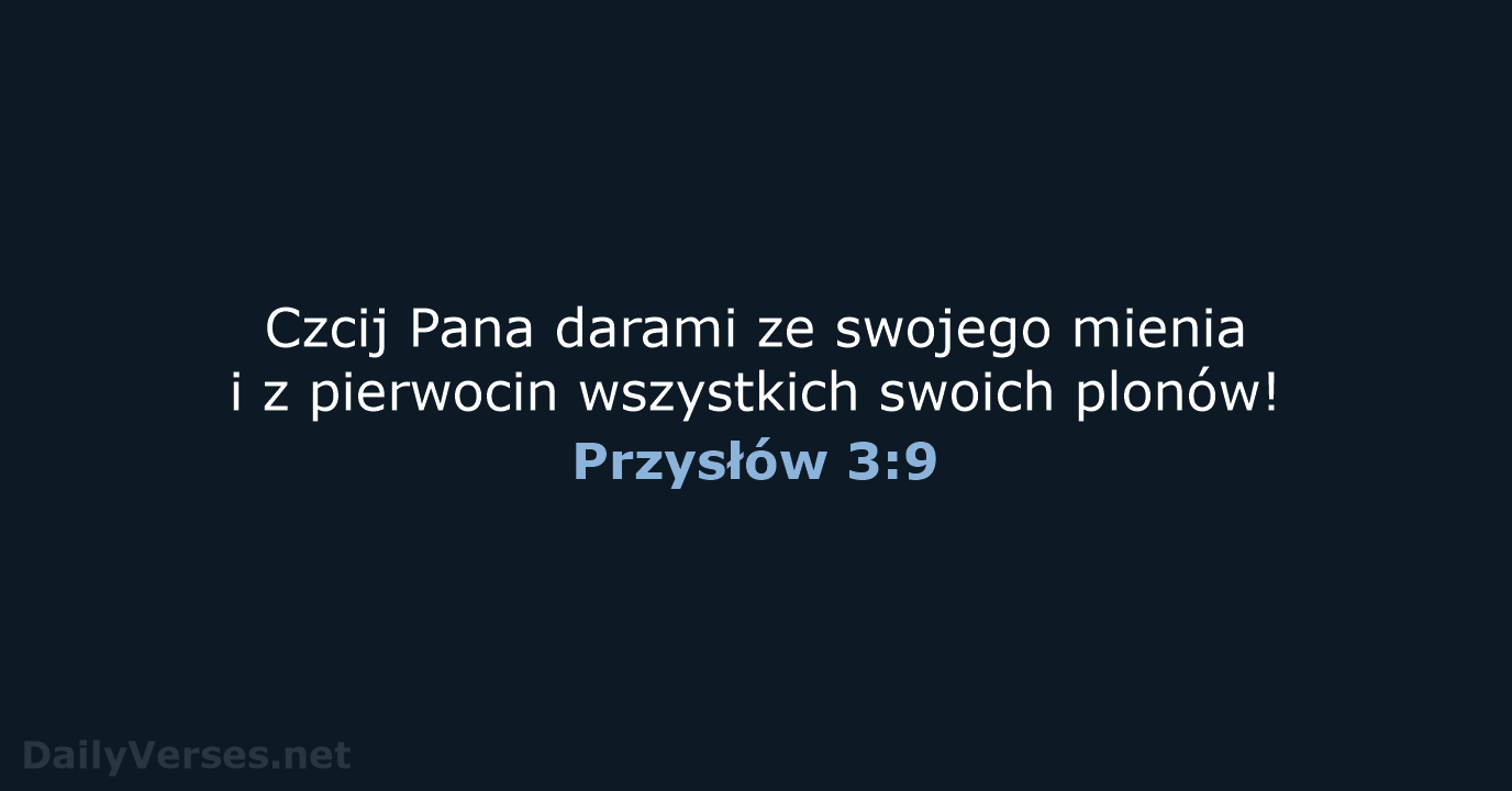 Przysłów 3:9 - BW1975