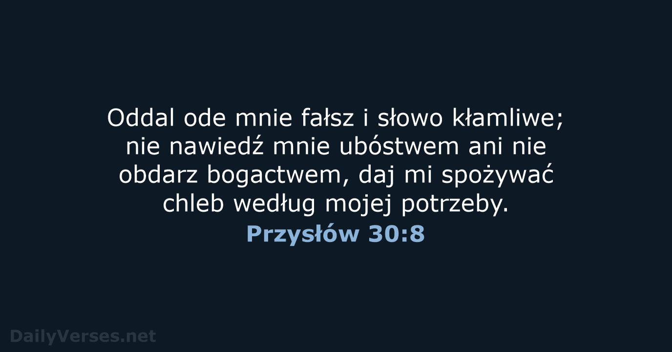 Przysłów 30:8 - BW1975