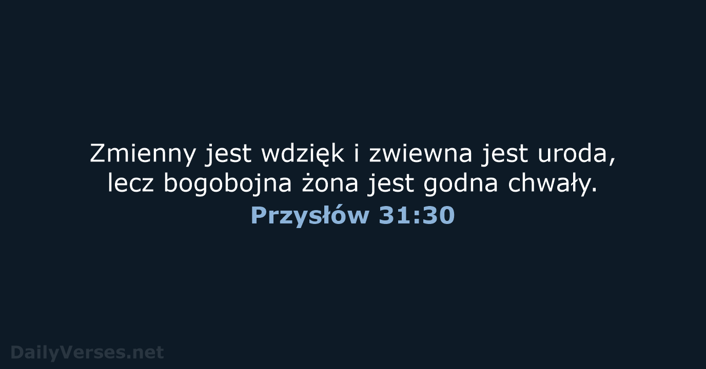 Przysłów 31:30 - BW1975