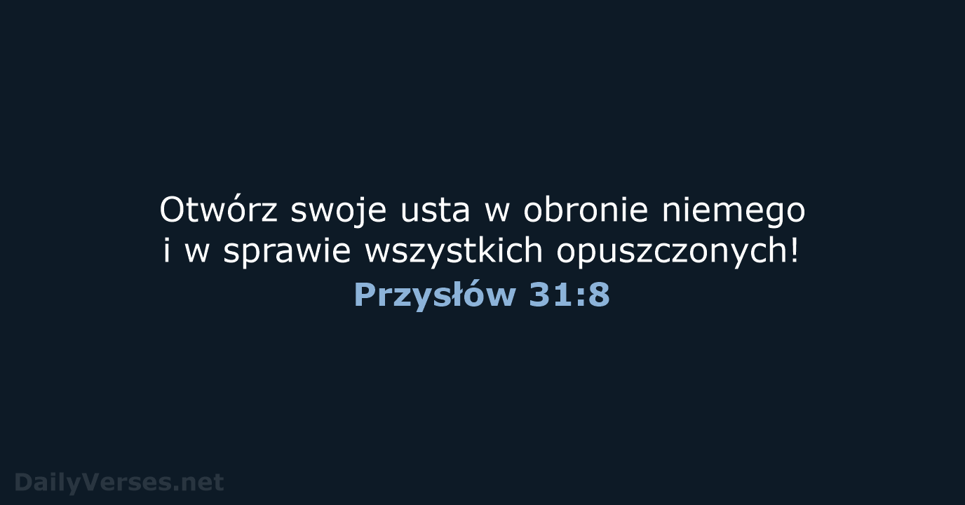 Przysłów 31:8 - BW1975