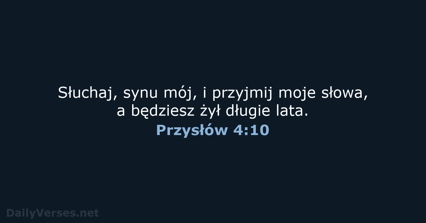 Przysłów 4:10 - BW1975