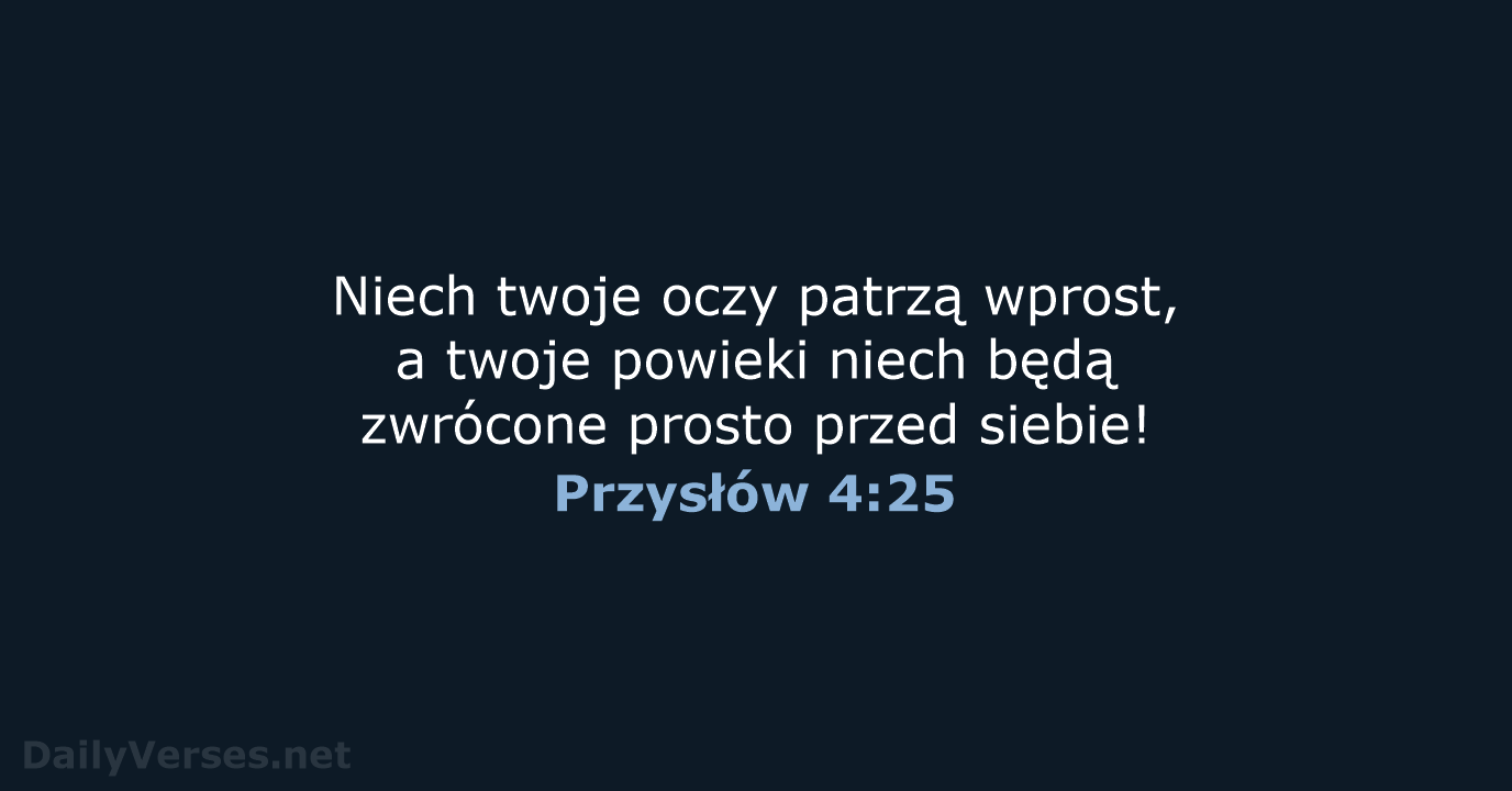 Przysłów 4:25 - BW1975