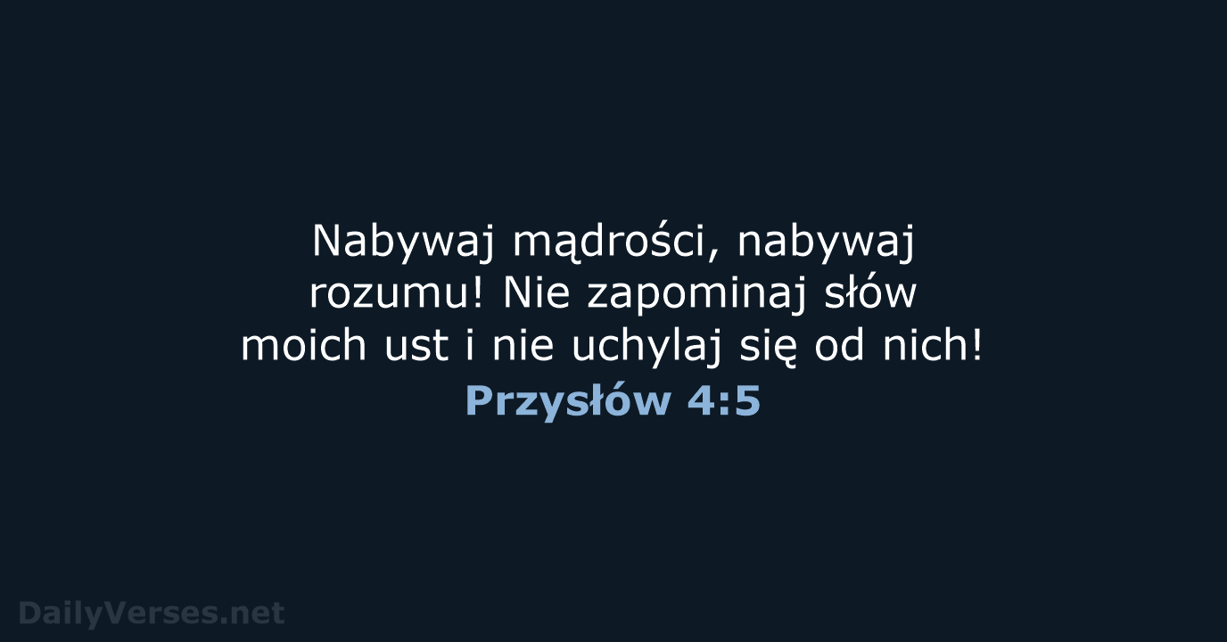 Przysłów 4:5 - BW1975