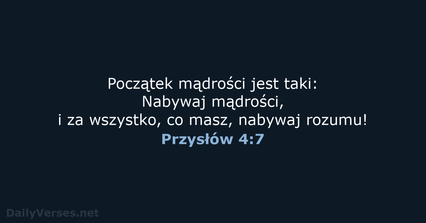 Przysłów 4:7 - BW1975