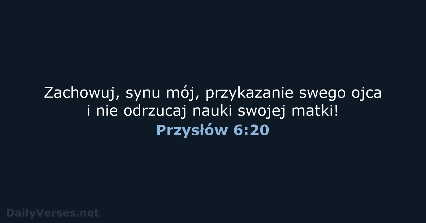 Przysłów 6:20 - BW1975