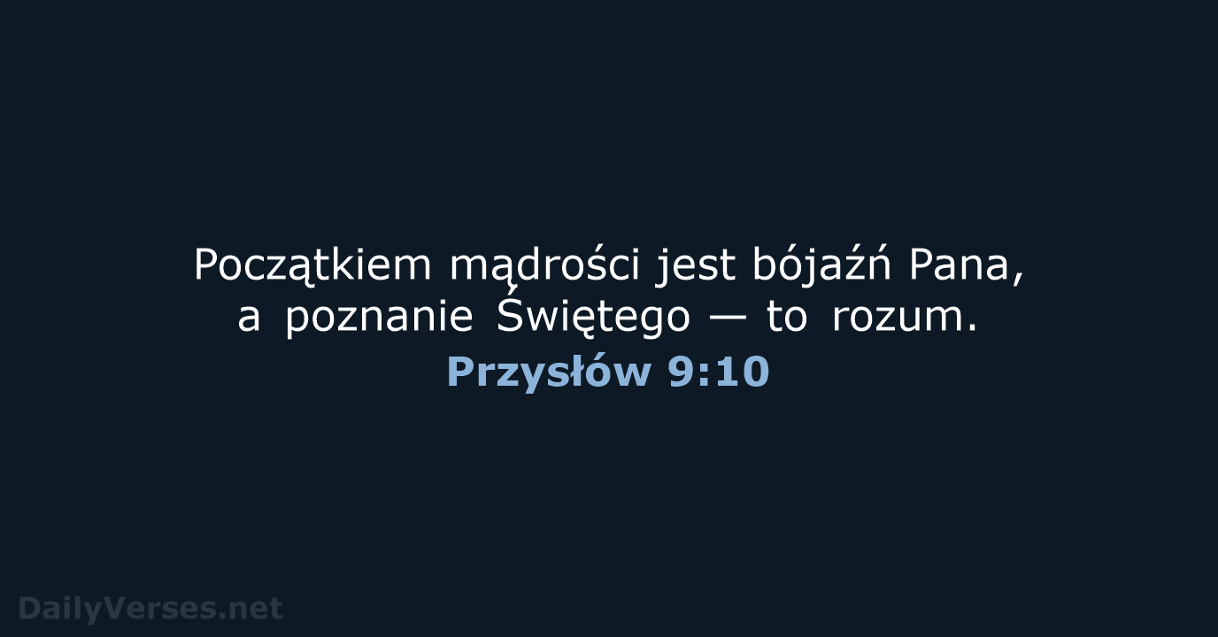 Przysłów 9:10 - BW1975