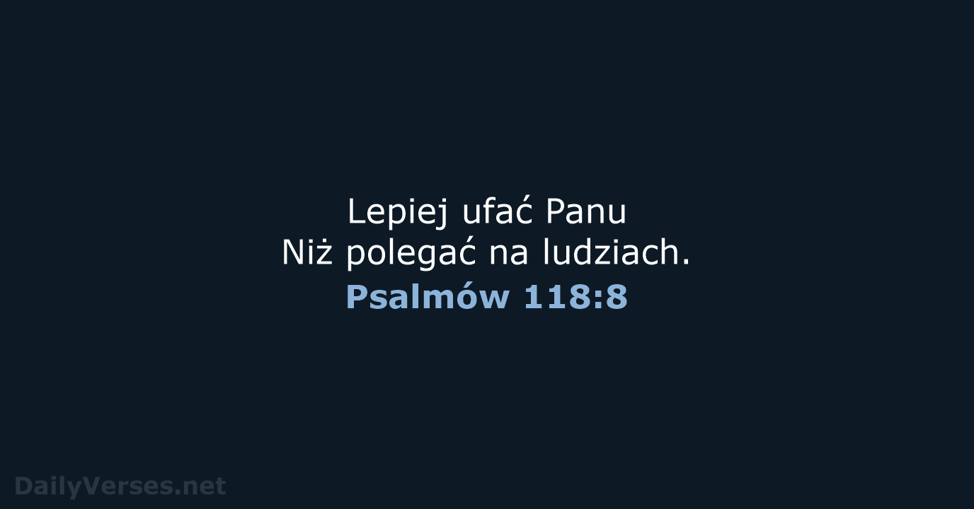 Psalmów 118:8 - BW1975