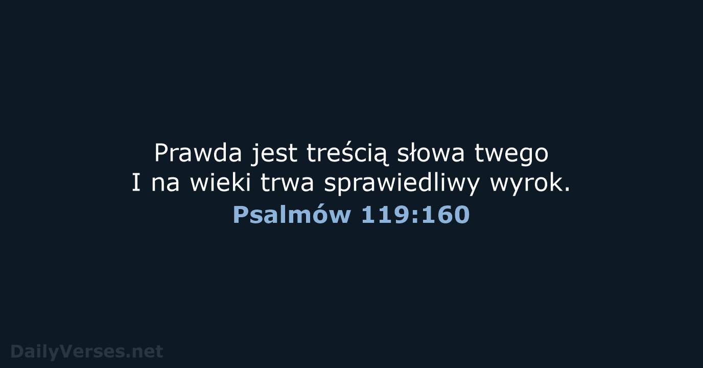 Psalmów 119:160 - BW1975