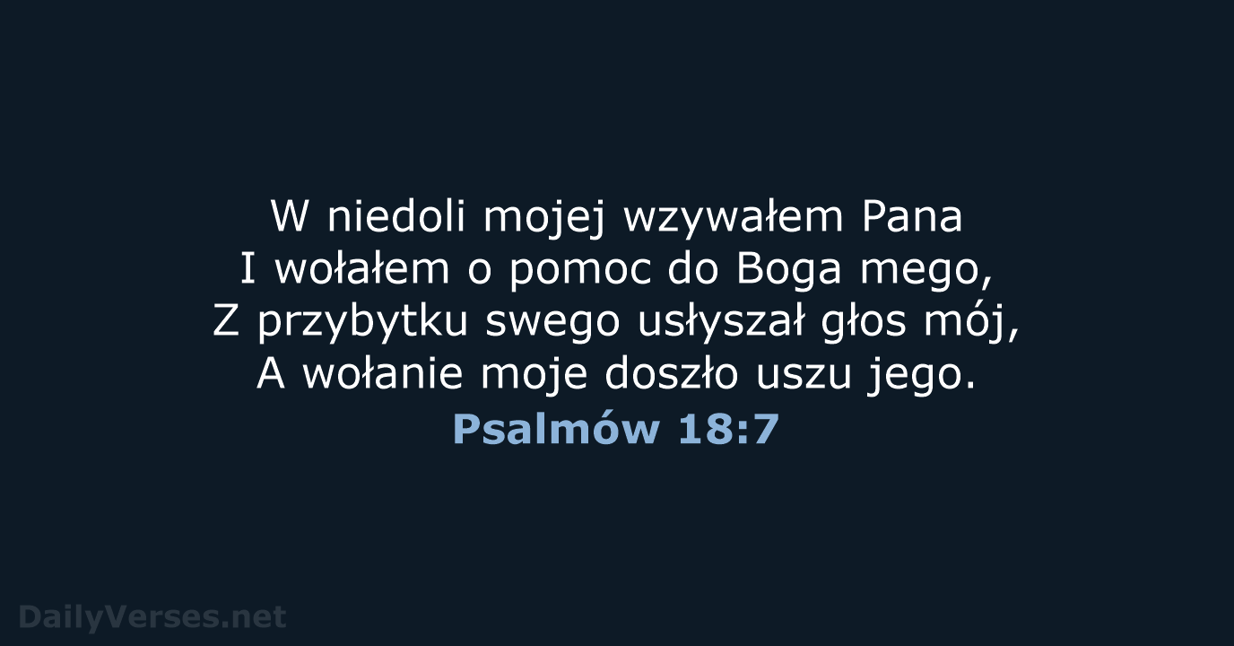 Psalmów 18:7 - BW1975