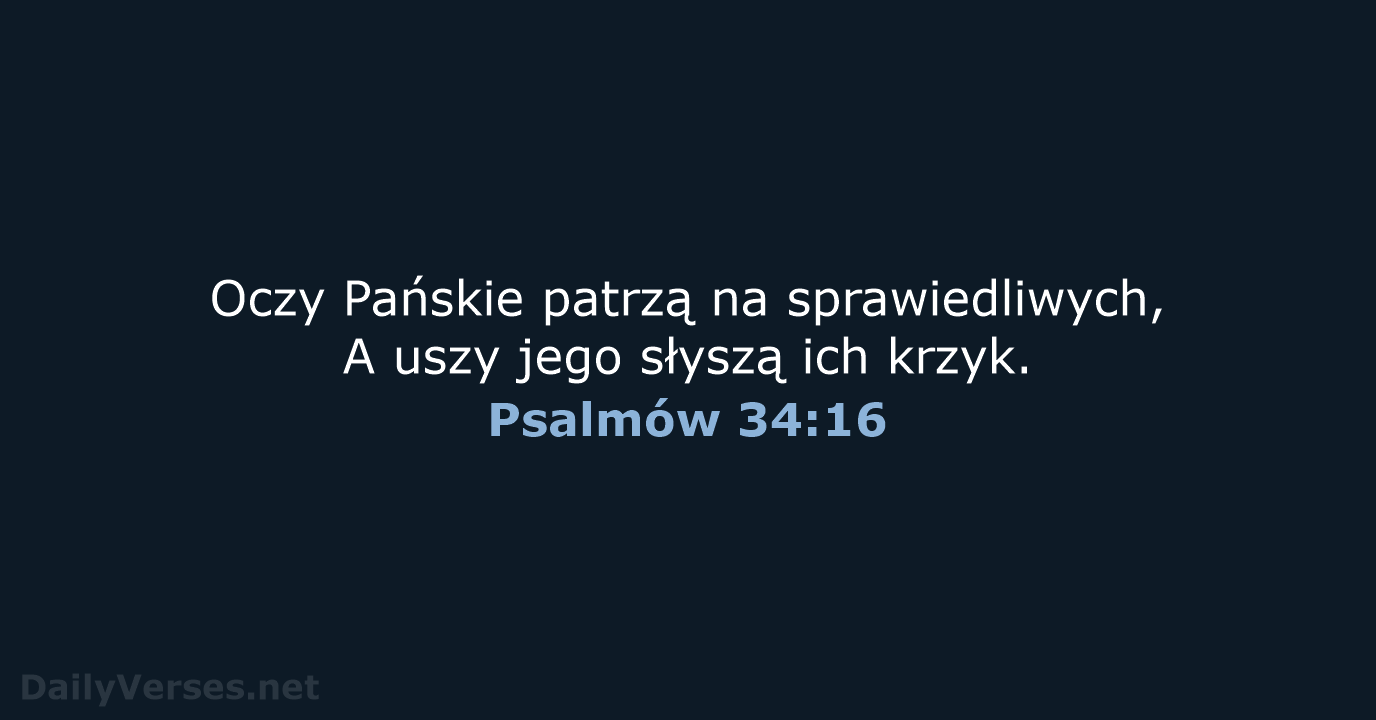 Psalmów 34:16 - BW1975