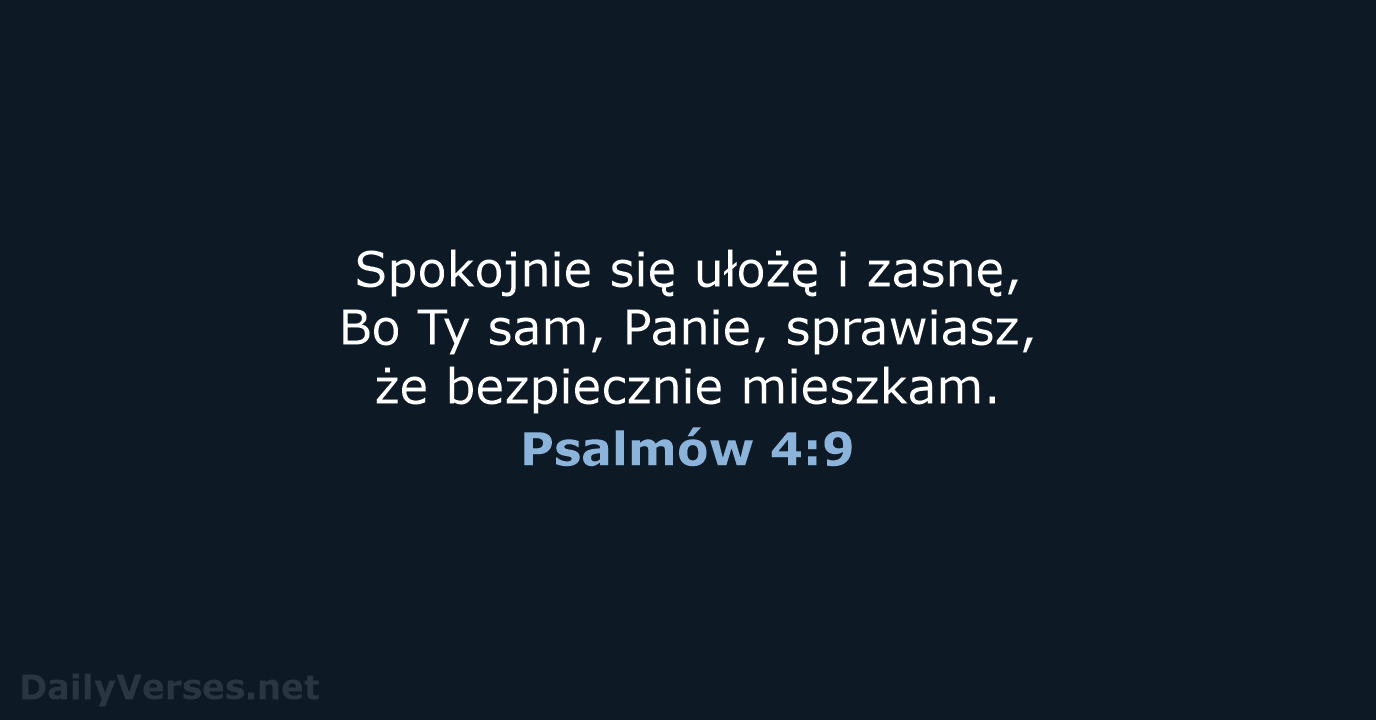 Psalmów 4:9 - BW1975