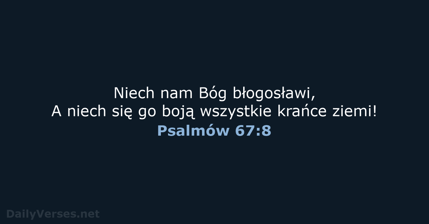 Psalmów 67:8 - BW1975