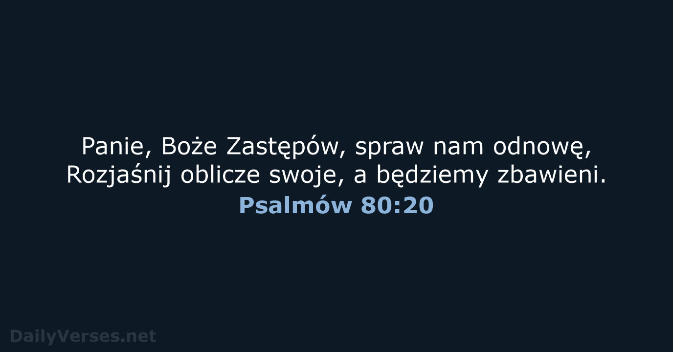 Psalmów 80:20 - BW1975