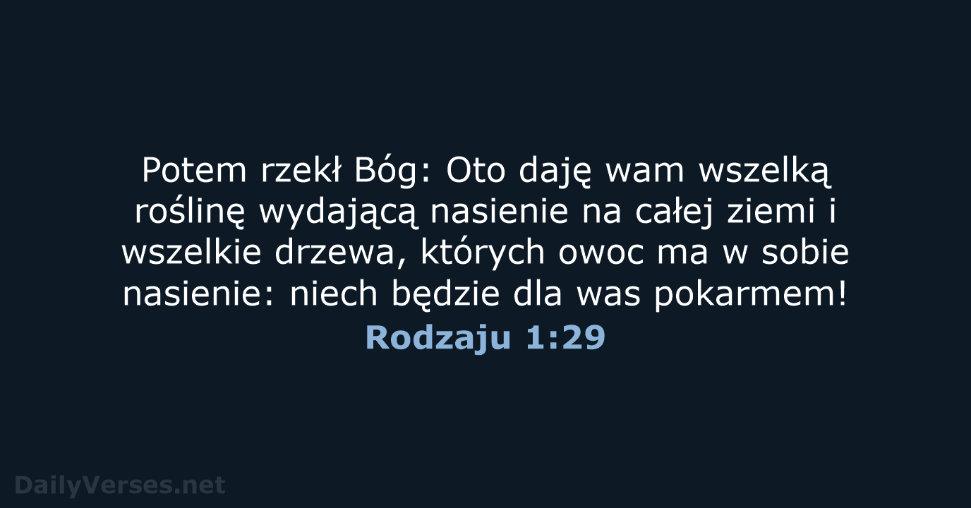 Rodzaju 1:29 - BW1975