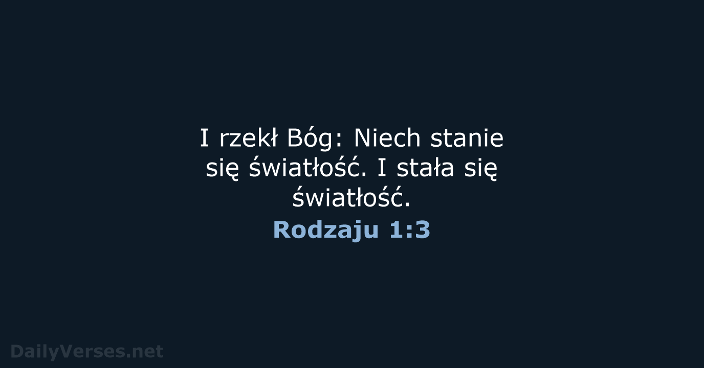 Rodzaju 1:3 - BW1975