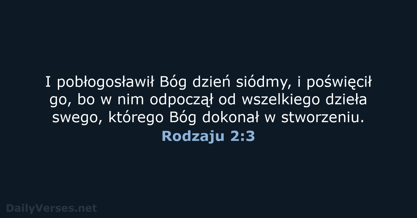 Rodzaju 2:3 - BW1975