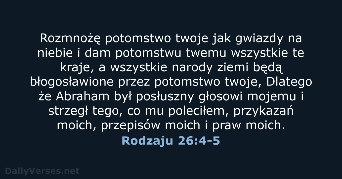 Rodzaju 26:4-5 - BW1975