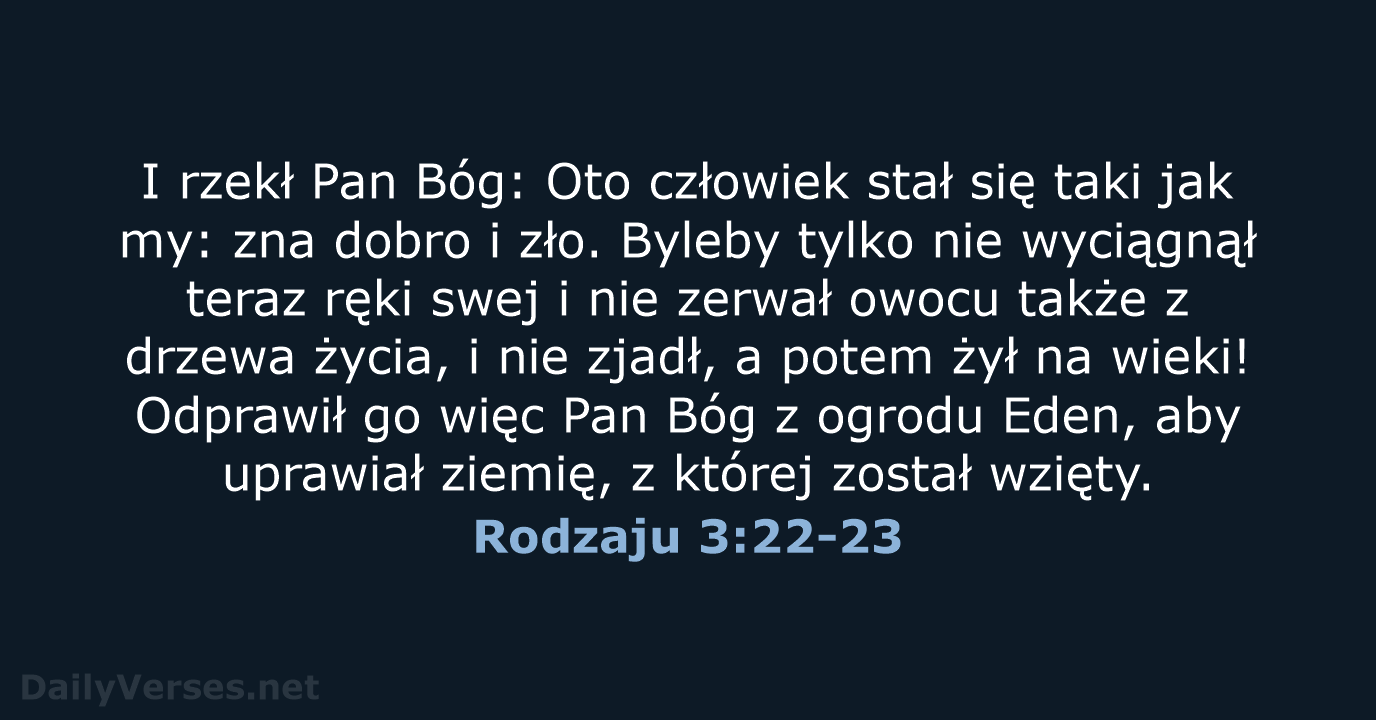 Rodzaju 3:22-23 - BW1975