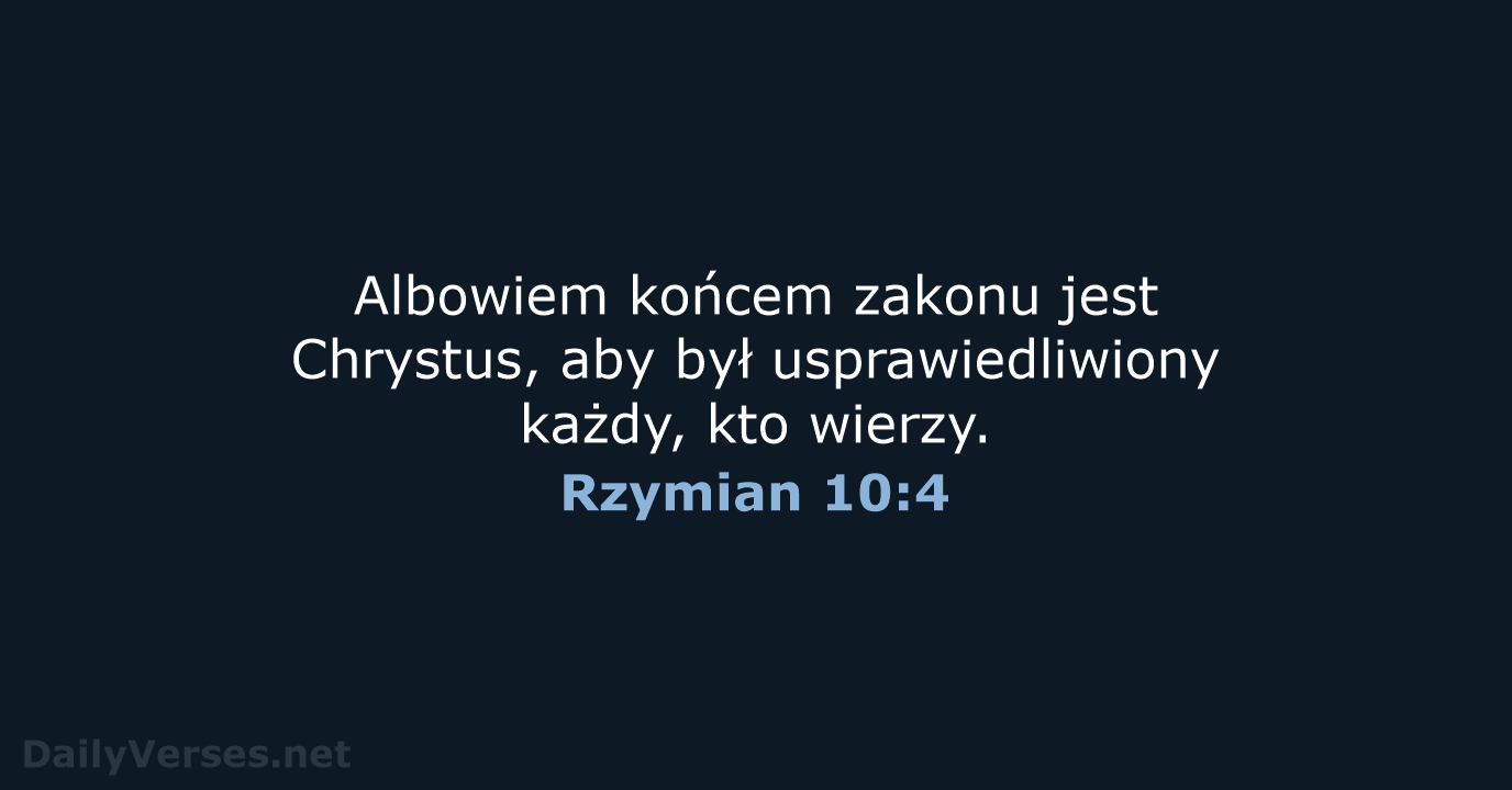 Rzymian 10:4 - BW1975