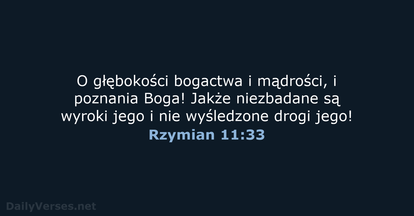 Rzymian 11:33 - BW1975