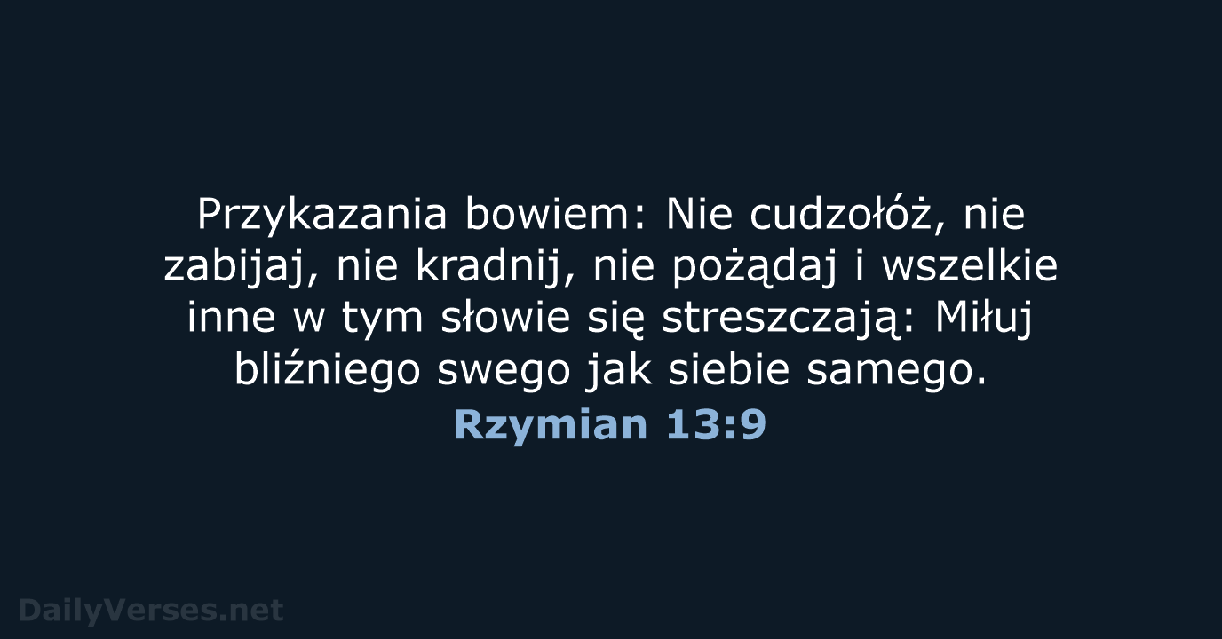 Rzymian 13:9 - BW1975