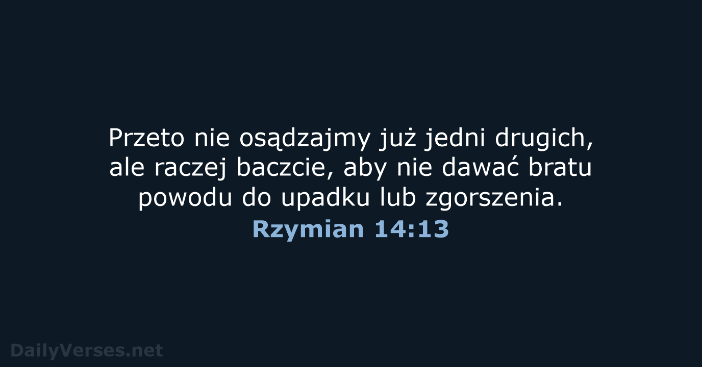 Rzymian 14:13 - BW1975