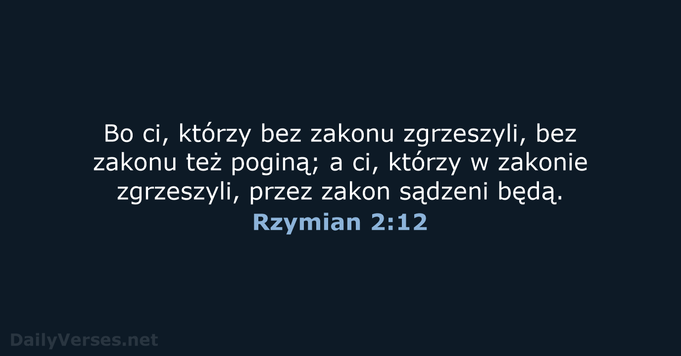 Rzymian 2:12 - BW1975