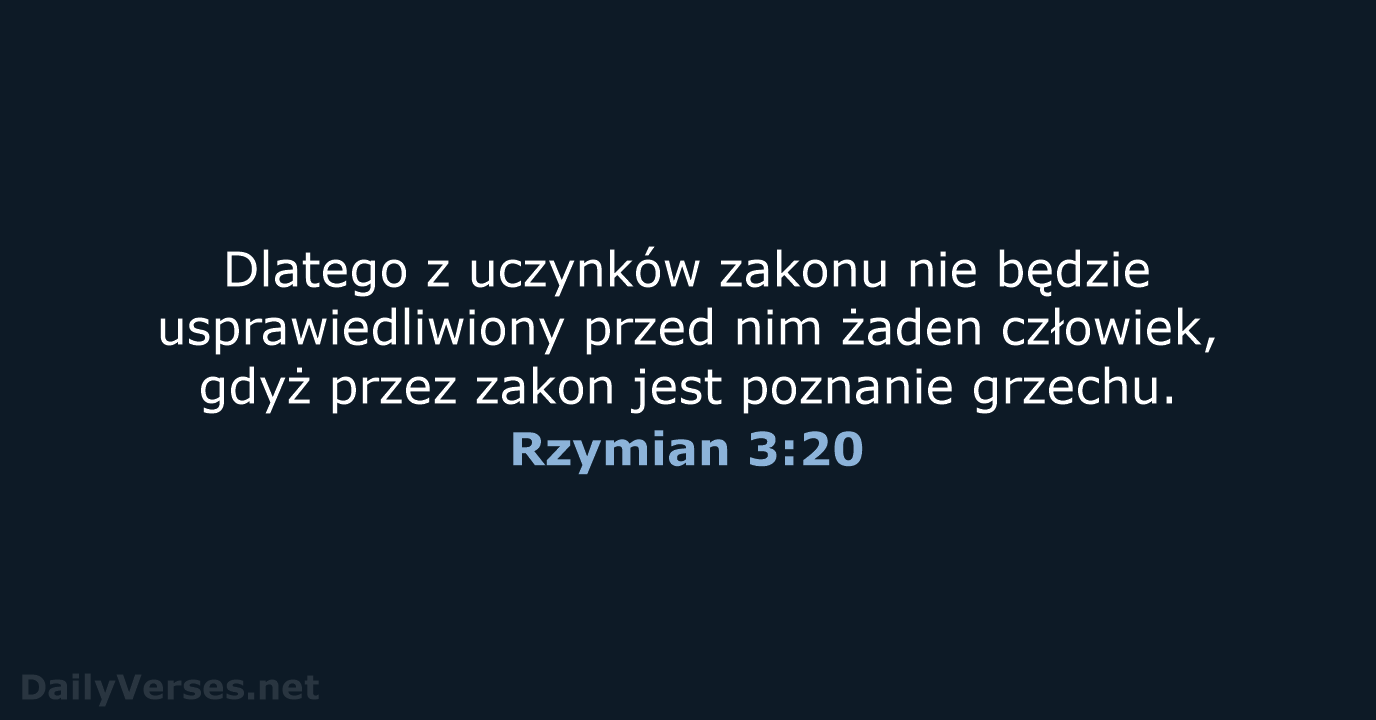 Rzymian 3:20 - BW1975