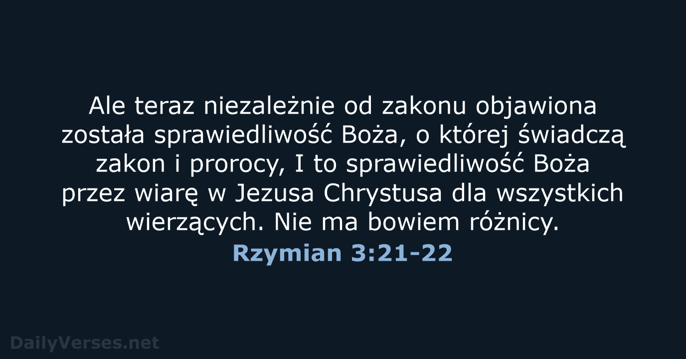 Rzymian 3:21-22 - BW1975