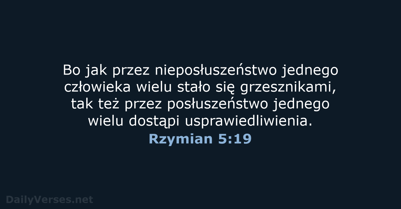 Rzymian 5:19 - BW1975