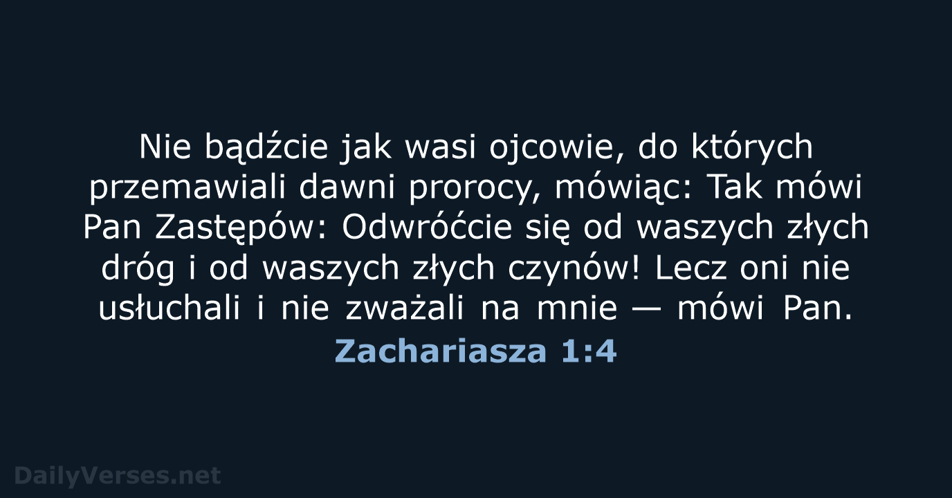 Zachariasza 1:4 - BW1975