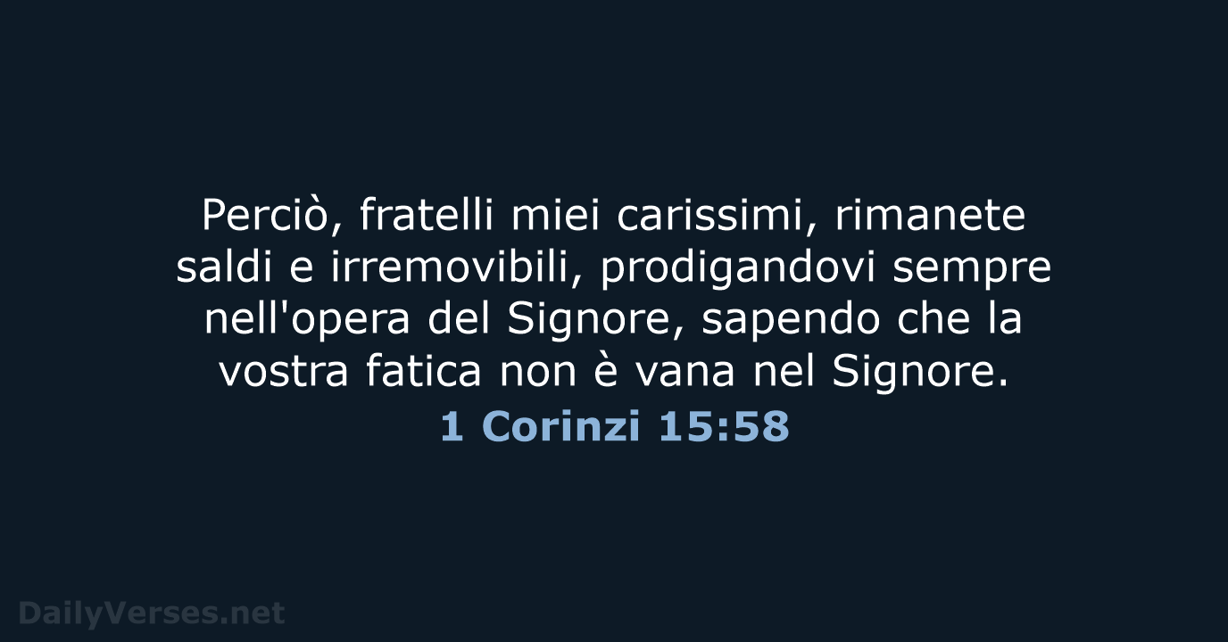 1 Corinzi 15:58 - CEI