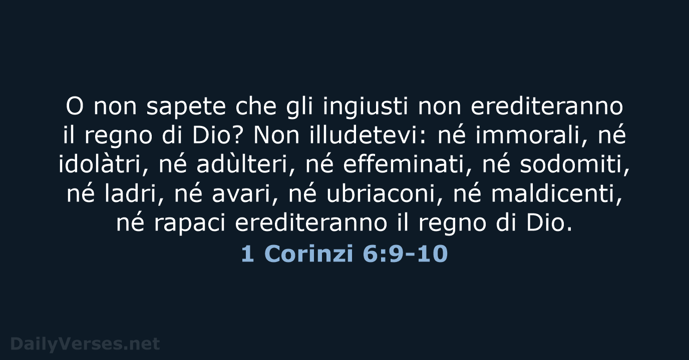 1 Corinzi 6:9-10 - CEI
