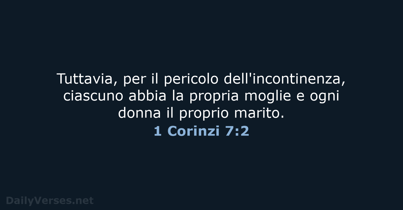 1 Corinzi 7:2 - CEI