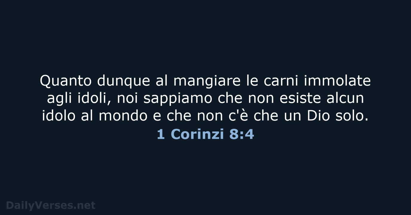 1 Corinzi 8:4 - CEI