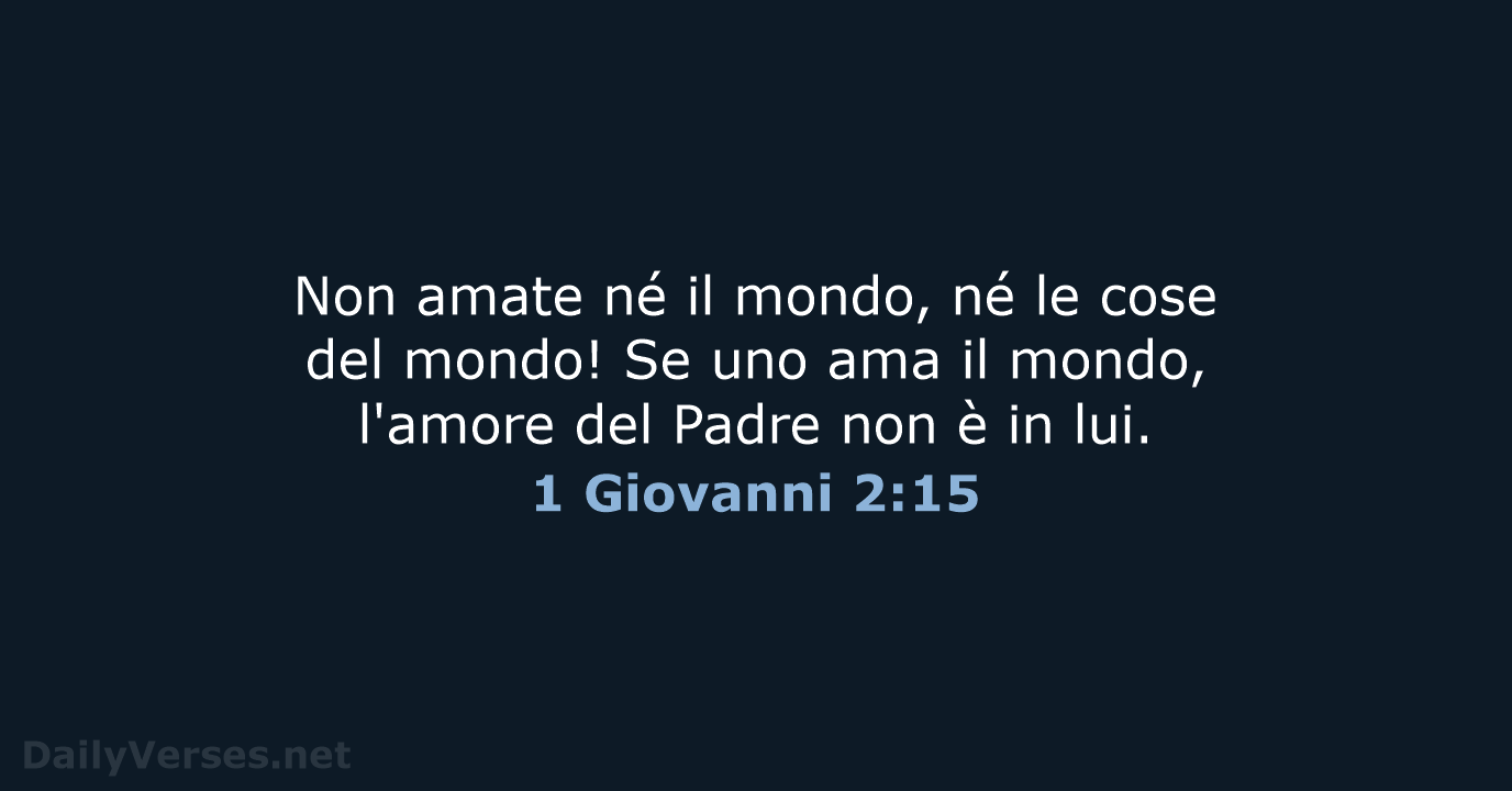 1 Giovanni 2:15 - CEI