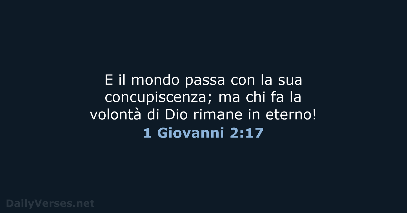 1 Giovanni 2:17 - CEI