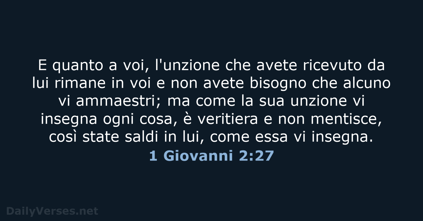 1 Giovanni 2:27 - CEI