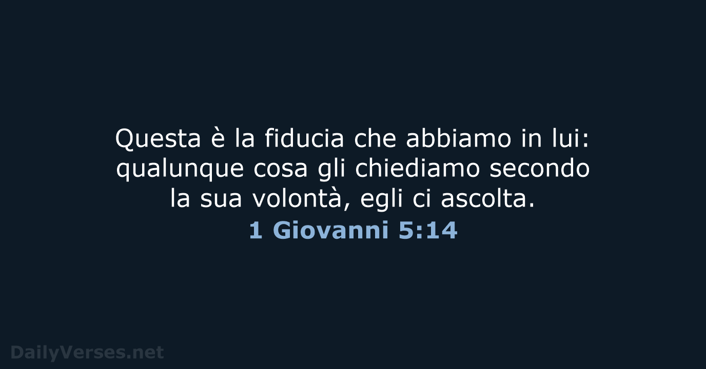 1 Giovanni 5:14 - CEI