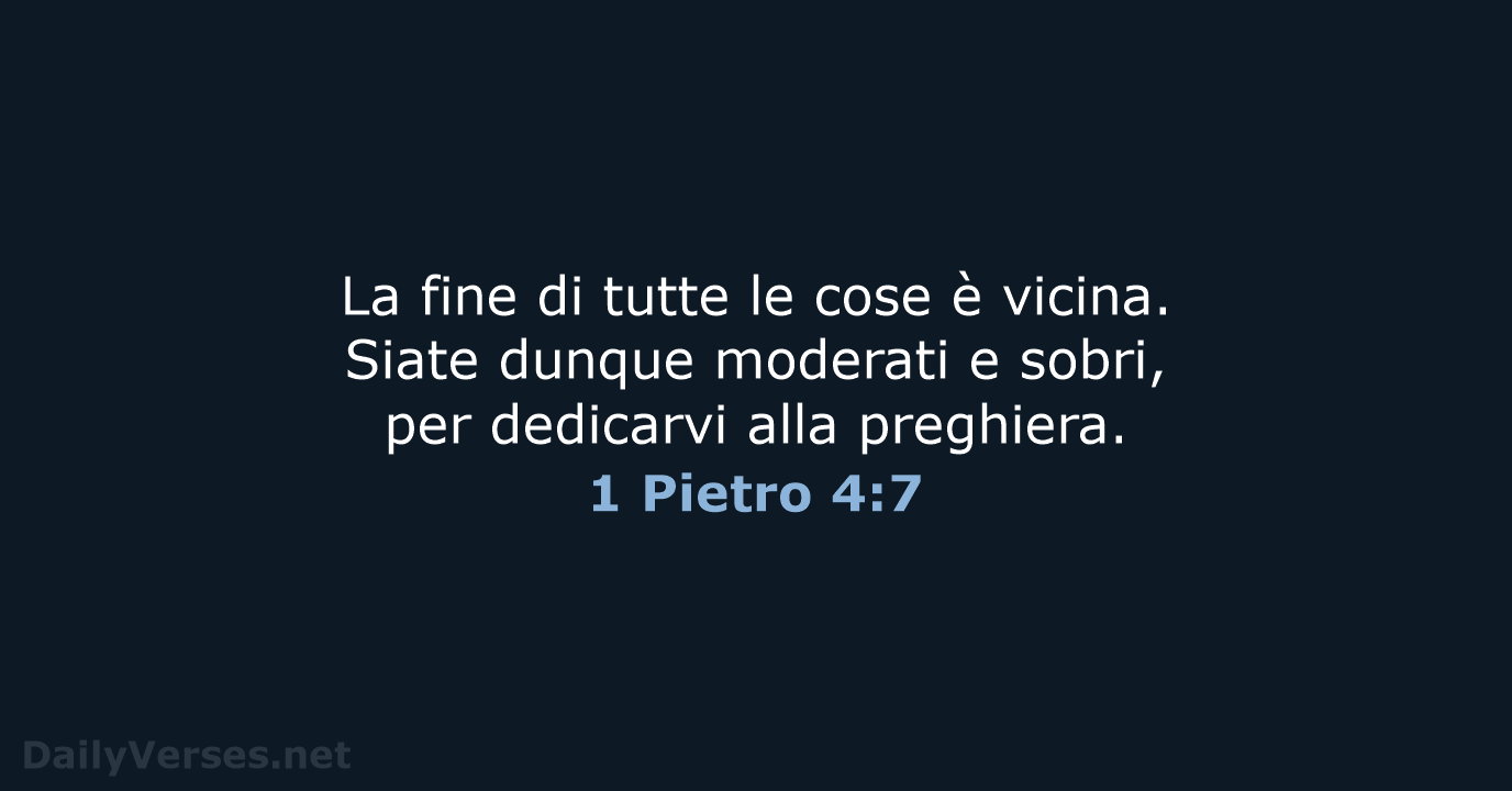 1 Pietro 4:7 - CEI