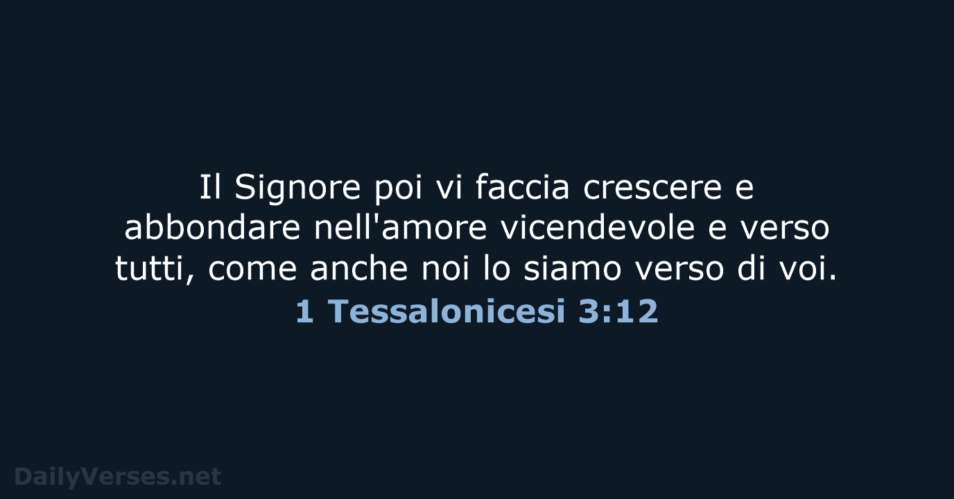 1 Tessalonicesi 3:12 - CEI