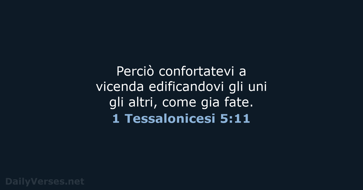 1 Tessalonicesi 5:11 - CEI