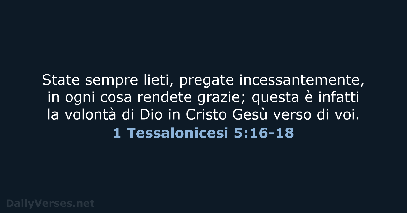 1 Tessalonicesi 5:16-18 - CEI
