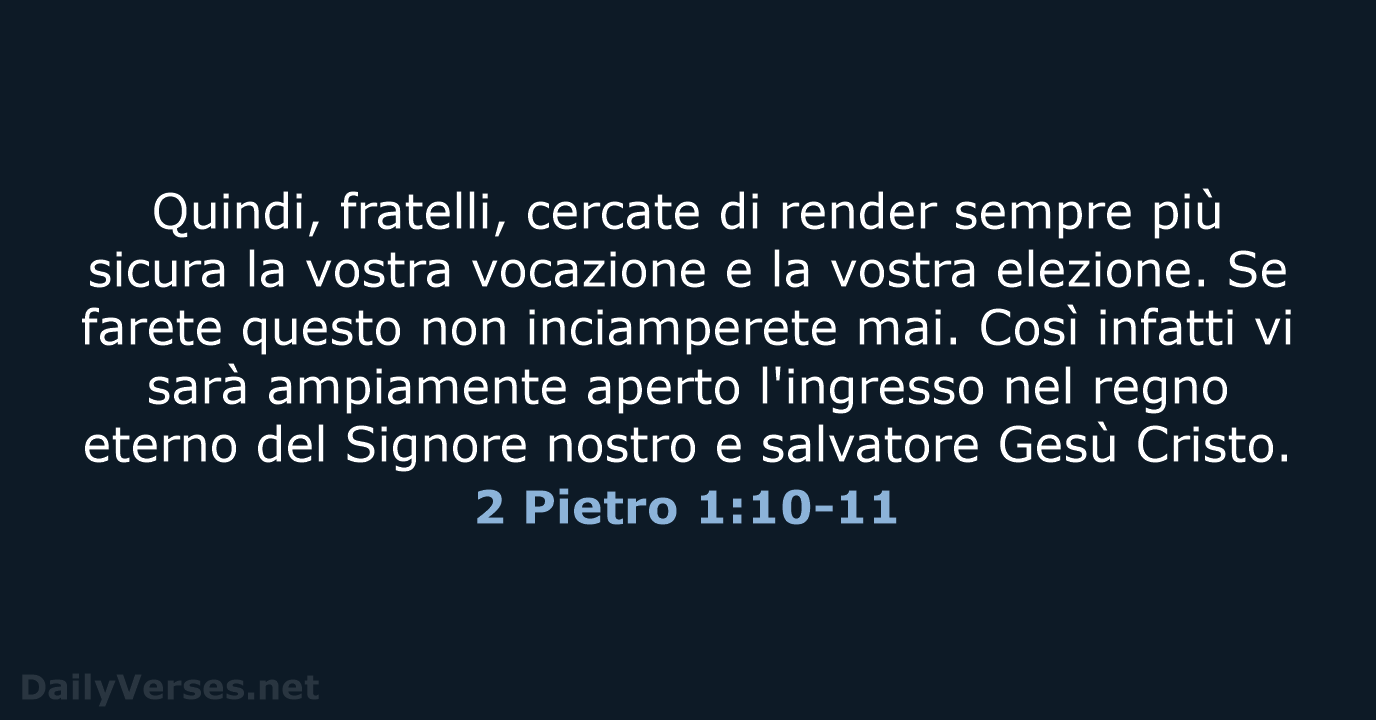 2 Pietro 1:10-11 - CEI